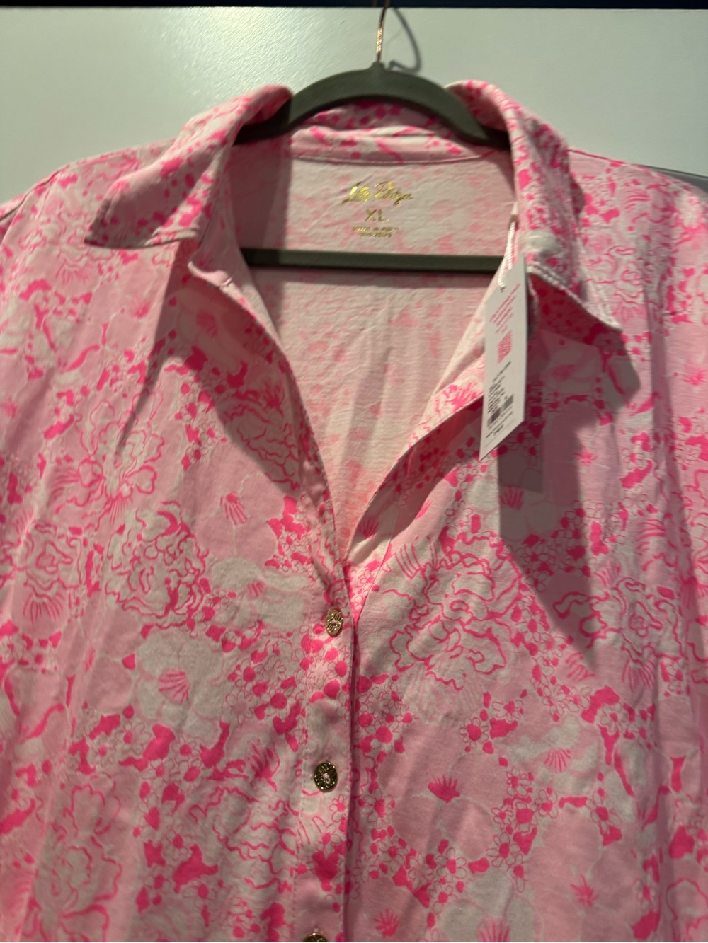 NWT! Lilly Pulitzer Arley Floral Print Sleeveless Shirtdress in XL - Picture 10 of 11